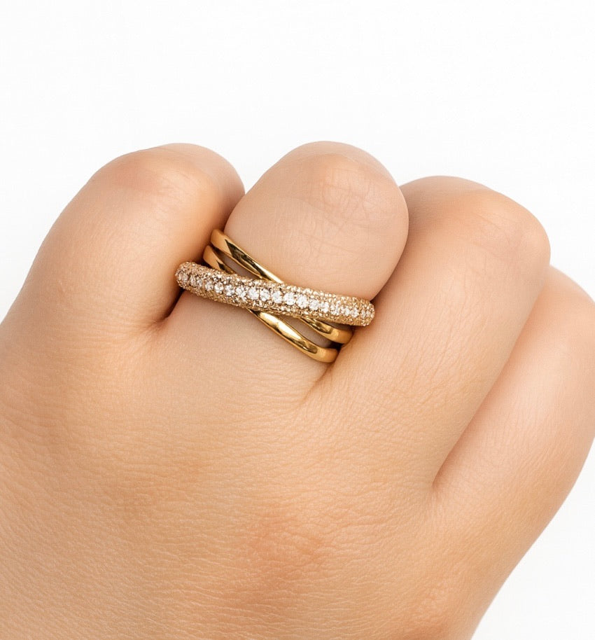Crossed Shape Ring