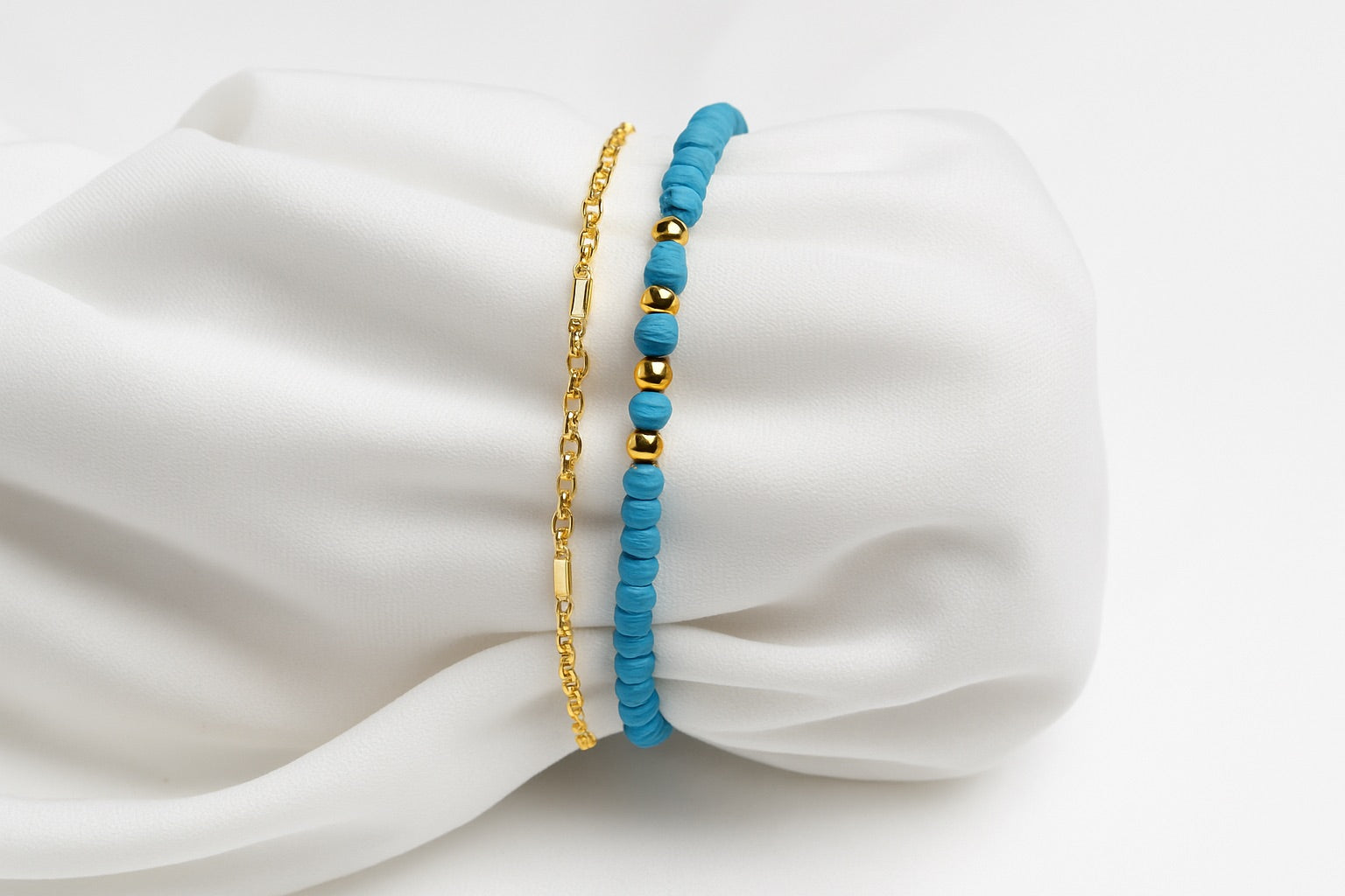 Pulsera doble turquesa