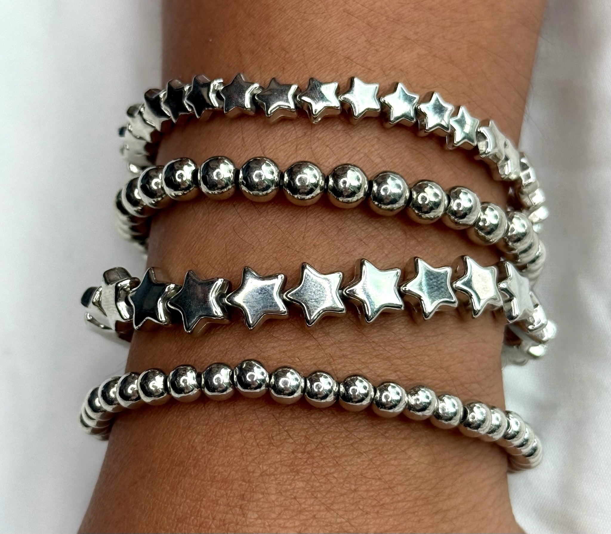 Set plateado de estrellas